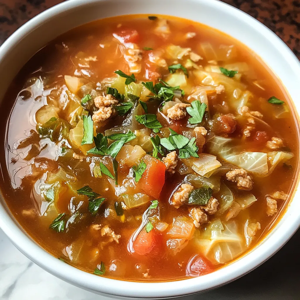 Soupe réconfortante aux choux farcis