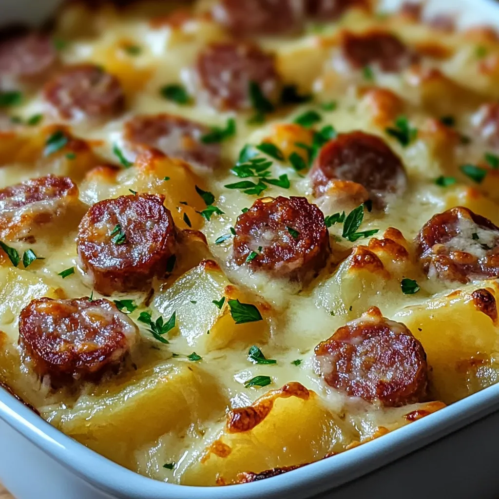 Recette facile de gratin de pommes de terre au kielbasa et fromage