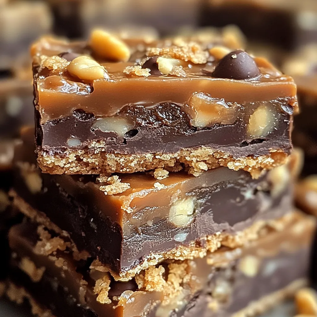 Barres faciles au caramel avec préparation pour gâteau