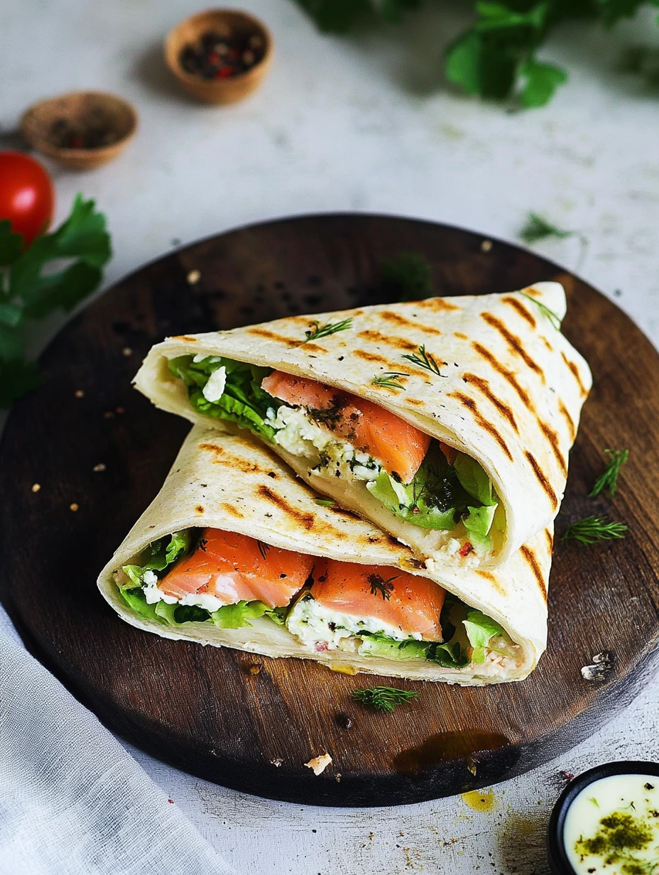 Wrap maison saumon et chèvre