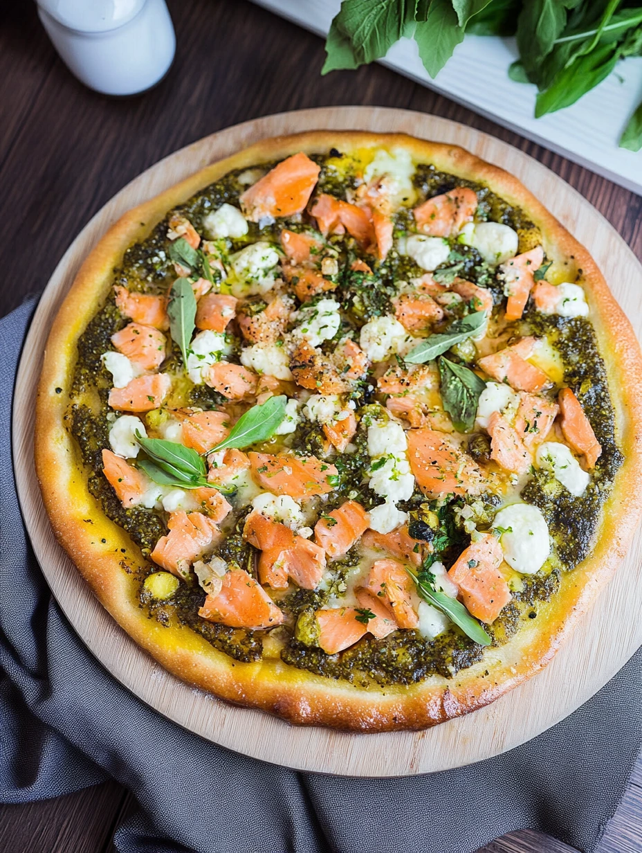 Pizza aux poireaux et saumon faite maison