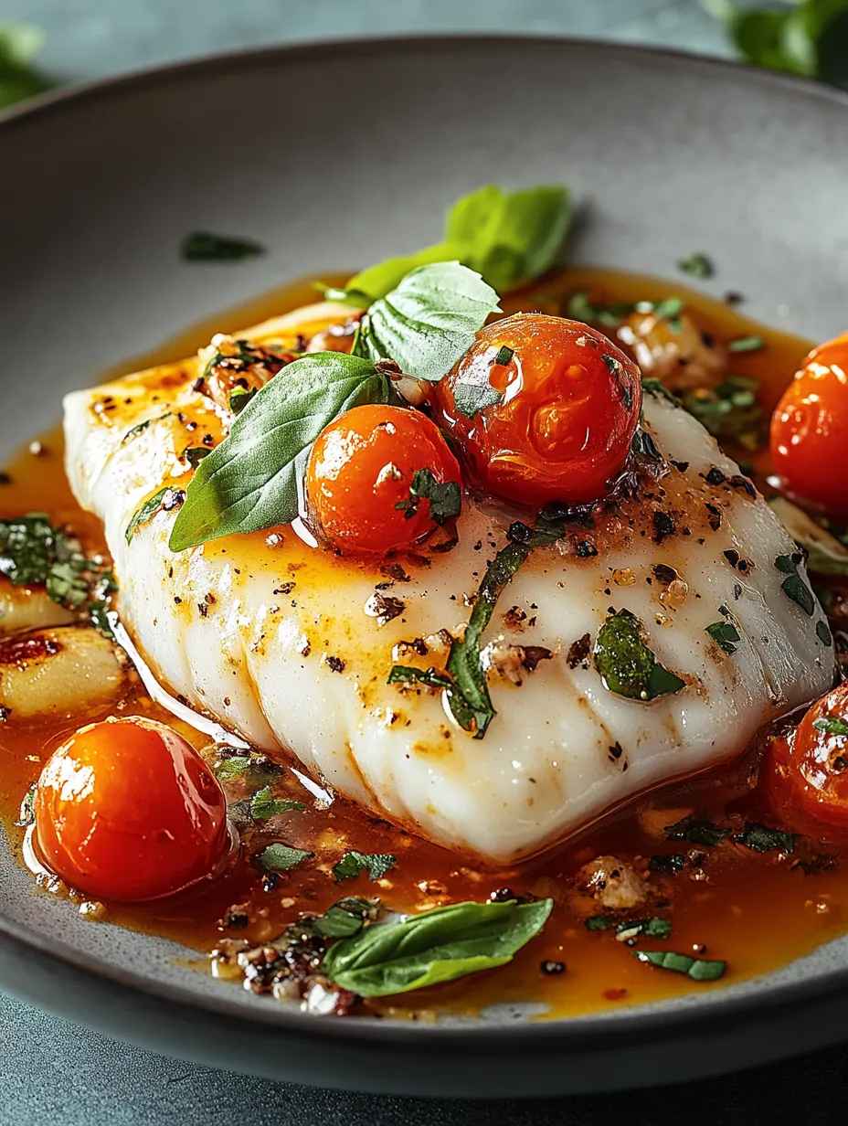 Recette de Cabillaud aux tomates cerises et basilic - Un plat méditerranéen frais et savoureux