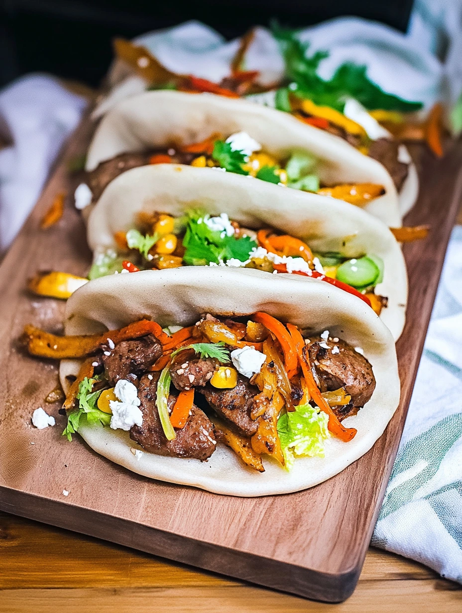 Gua bao aux légumes et viande hachée, facile et rapide