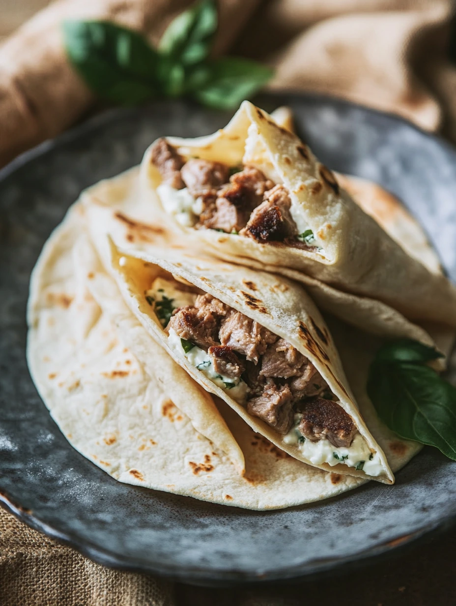Tacos bœuf haché et Boursin, fait maison