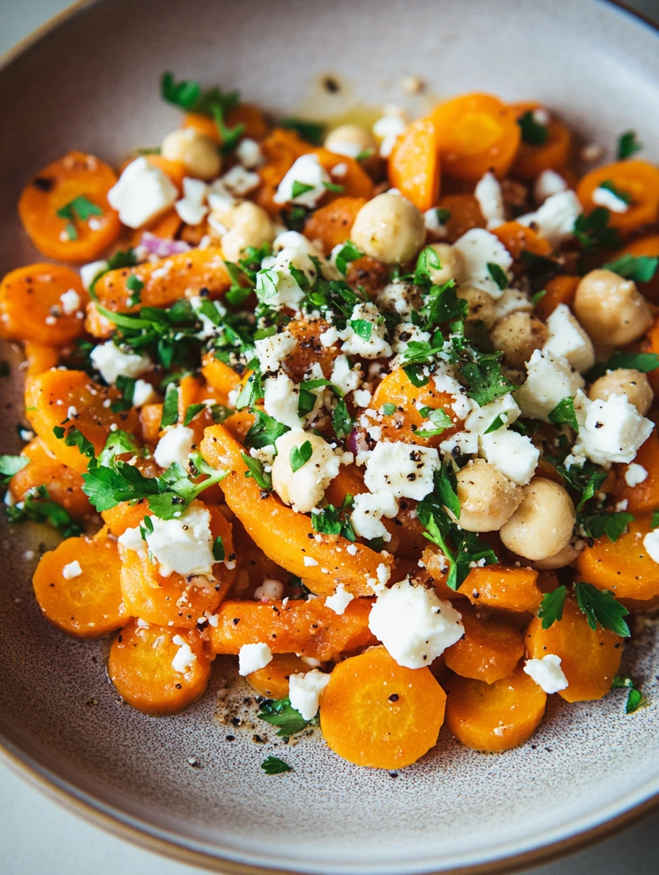 Salade de carotte et pois-chiche avec  feta