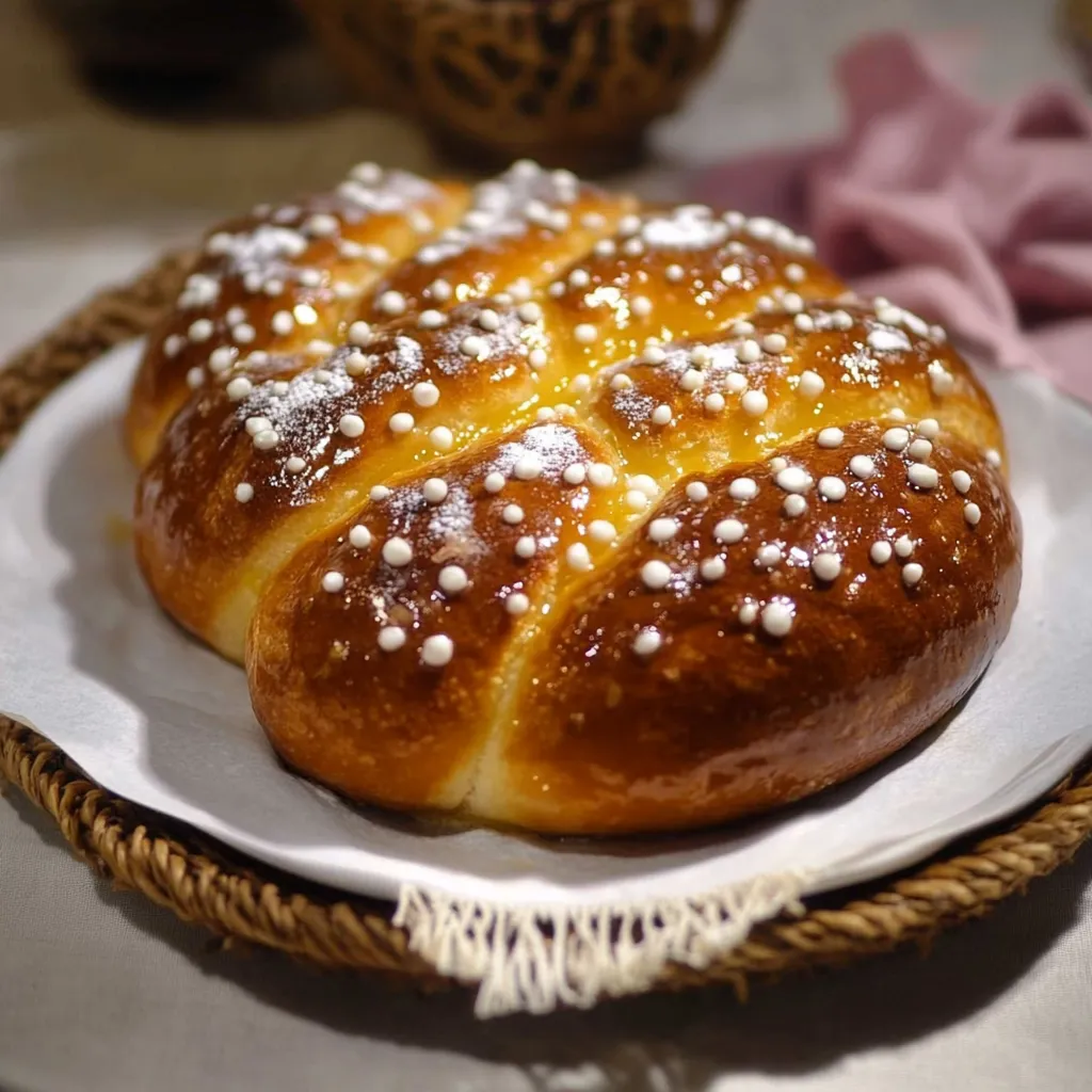 Une baguette de pain saupoudrée de sucre et de graines de café.