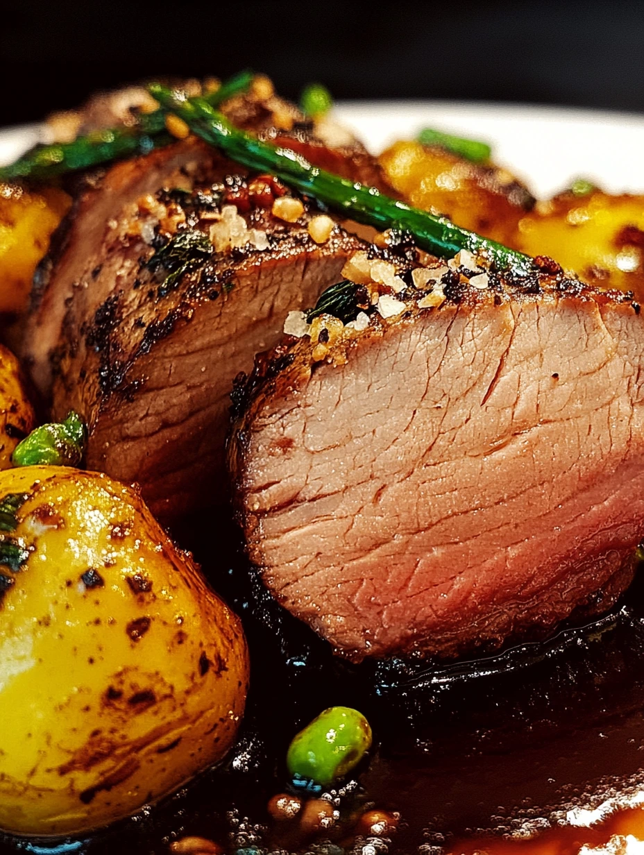 Succulent filet de bœuf rôti