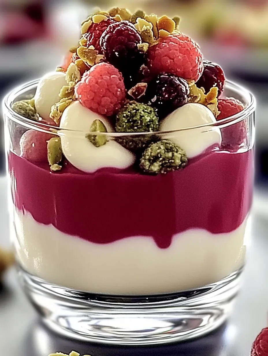 Une assiette de desserts contenant des fruits rouges, des noix et du yaourt.