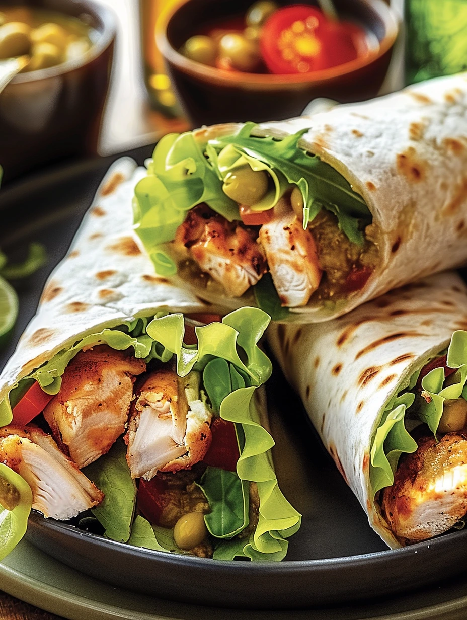 Wraps Méditerranéens au Poulet