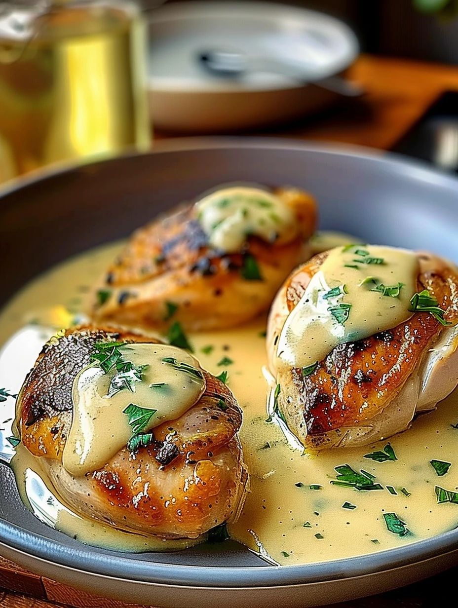 Poulet Crémé à la Moutarde de Dijon dans une Sauce à l'Ail