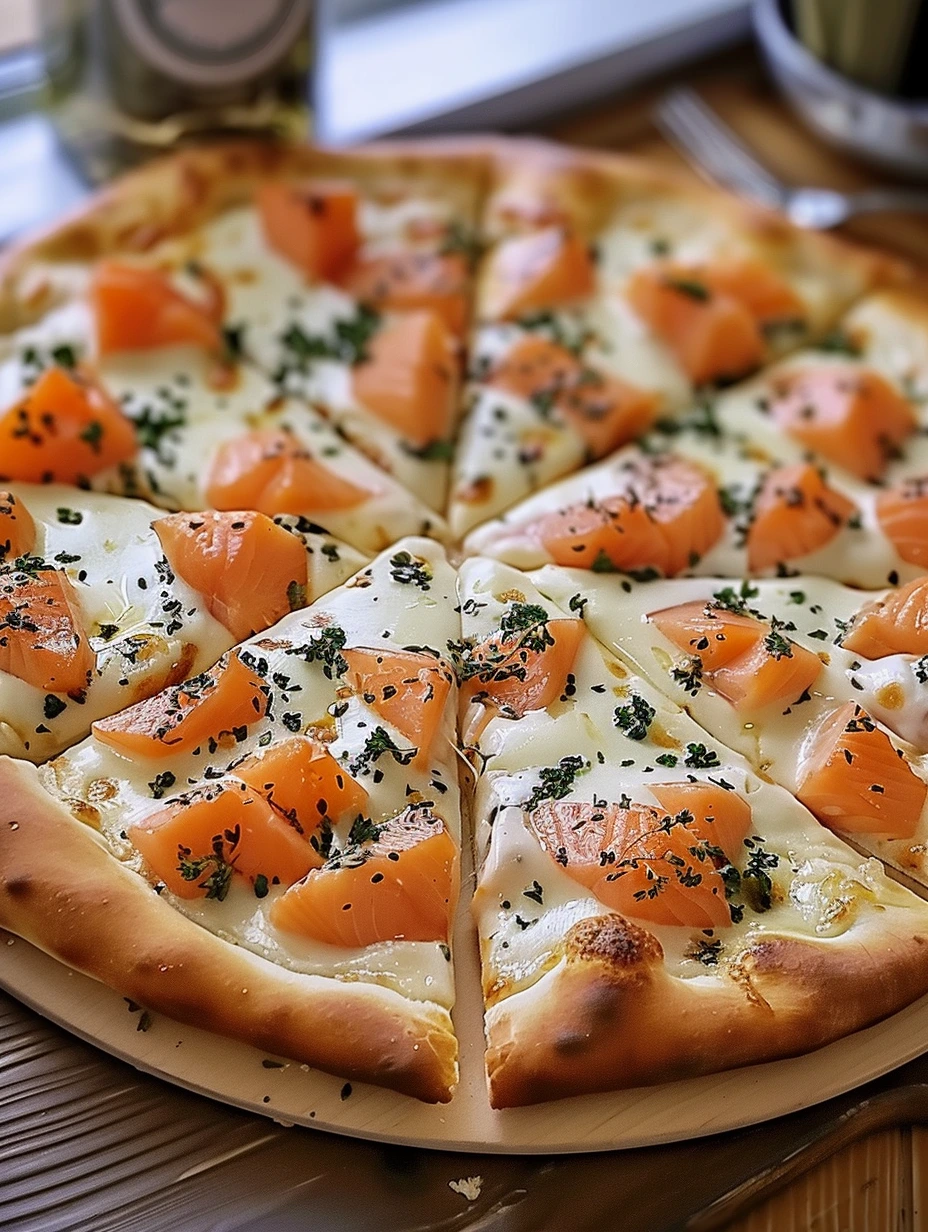Pizza légère au Saumon