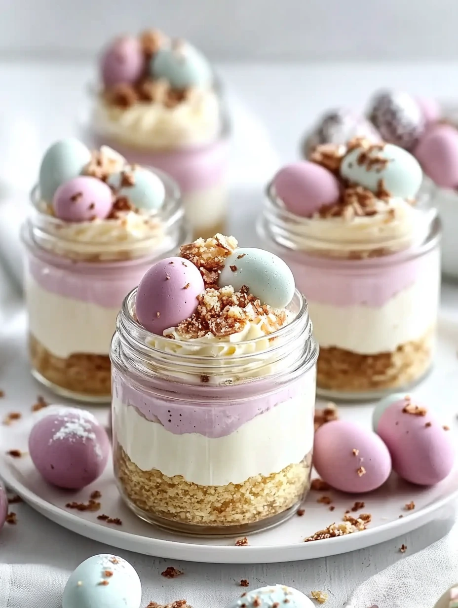 Mini pots de cheesecake très gourmands pour la période pascale
