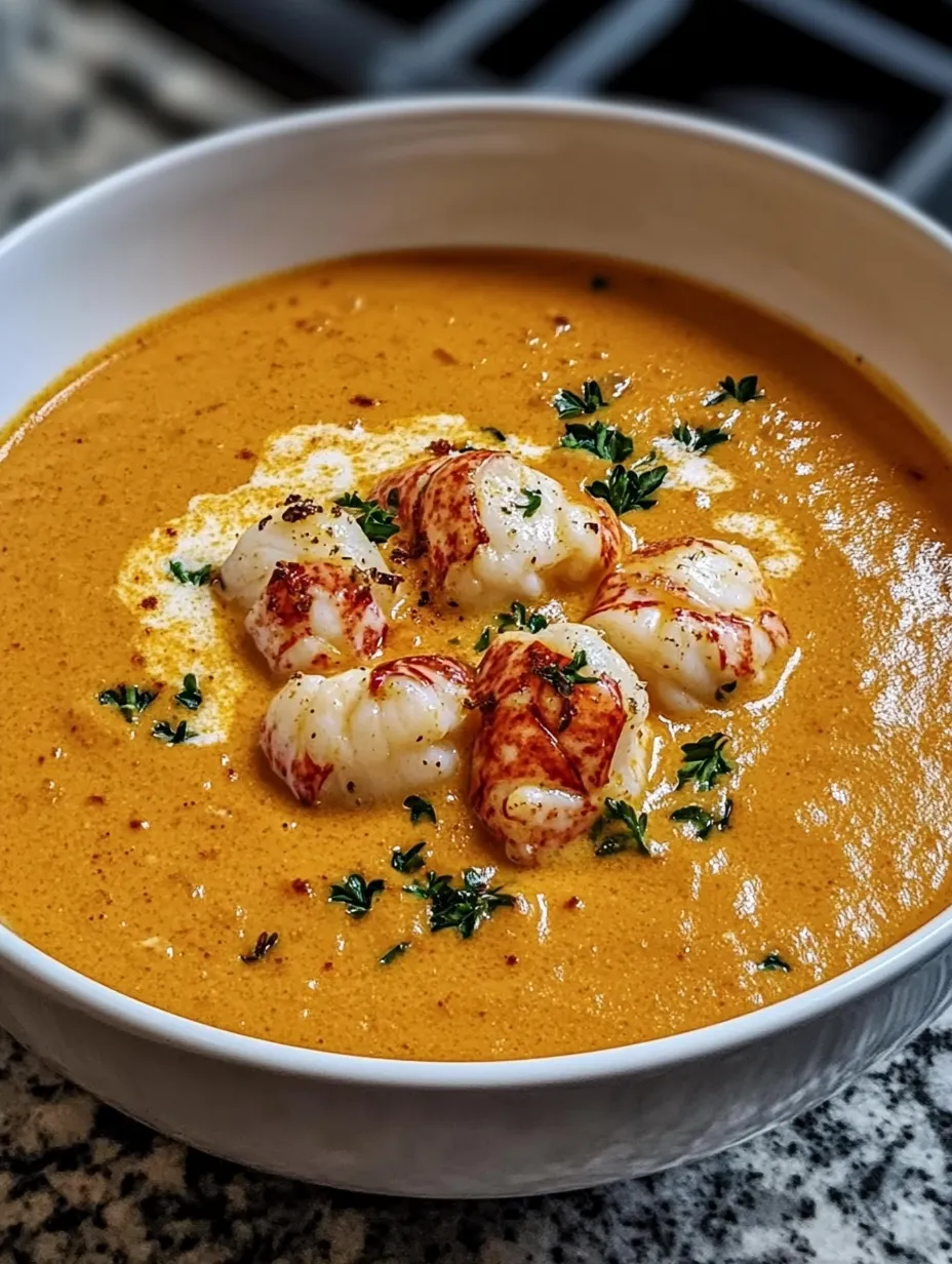 Une soupe chaude avec des crustacés et des herbes.
