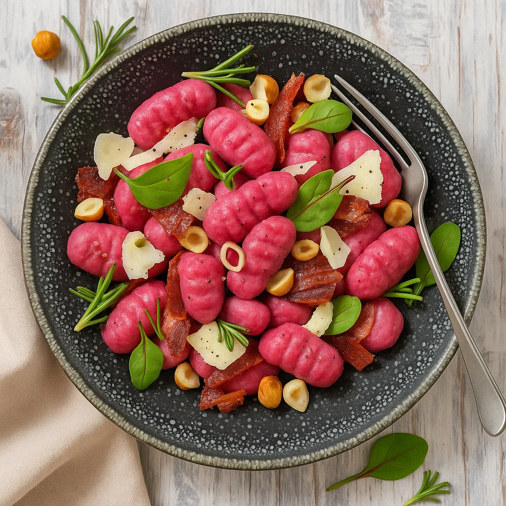 Une assiette de légumes et de fruits rouges.