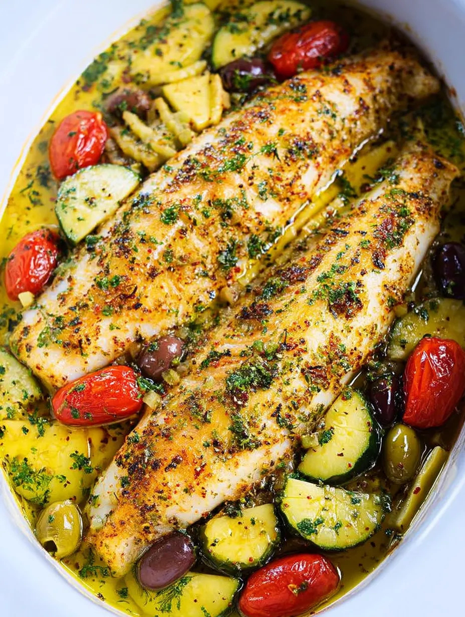 Un plat de poisson avec des légumes.