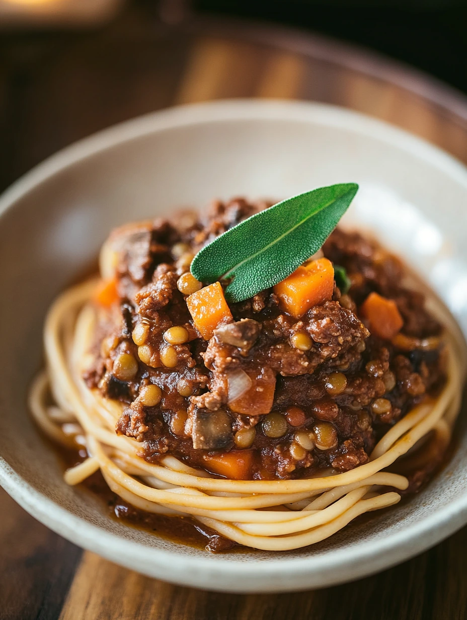 Sauce végé aux lentilles et champignons