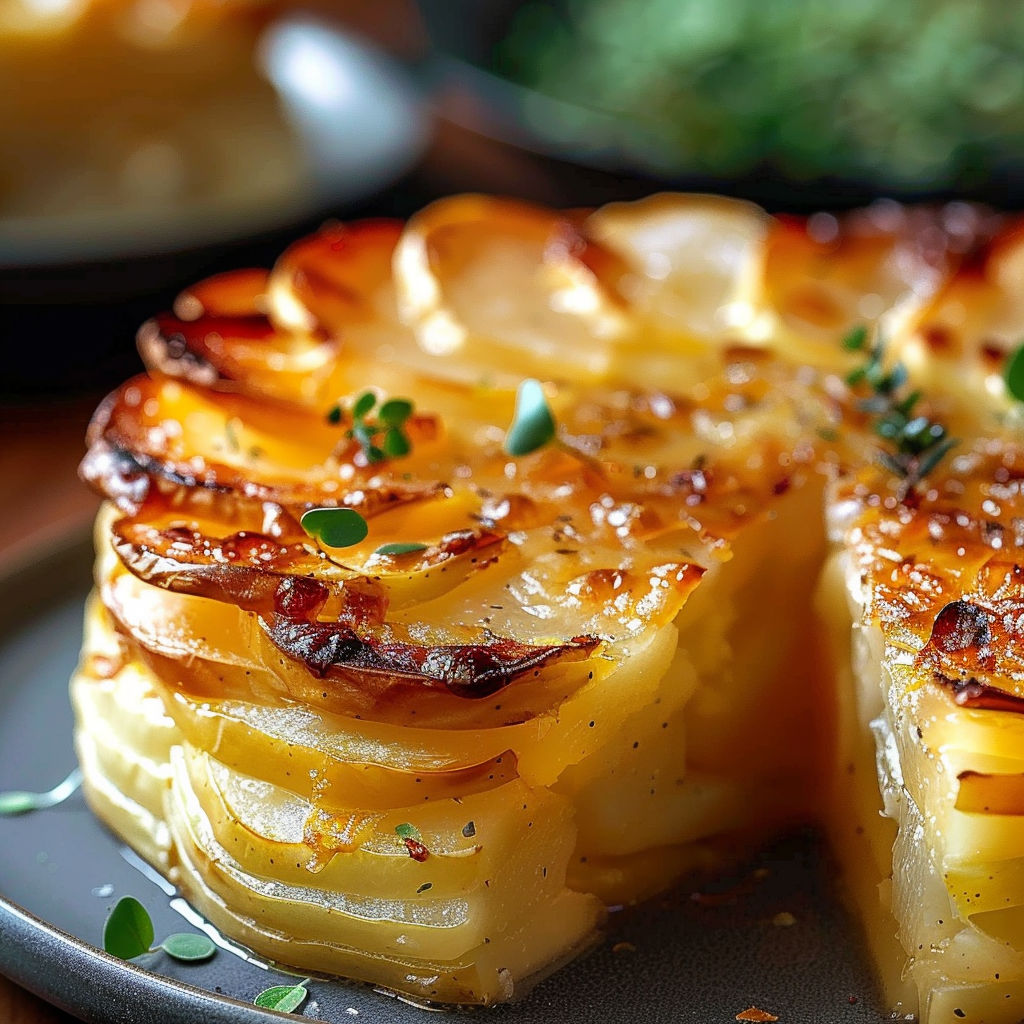 A gâteau de pommes de terre au four is on a plate.