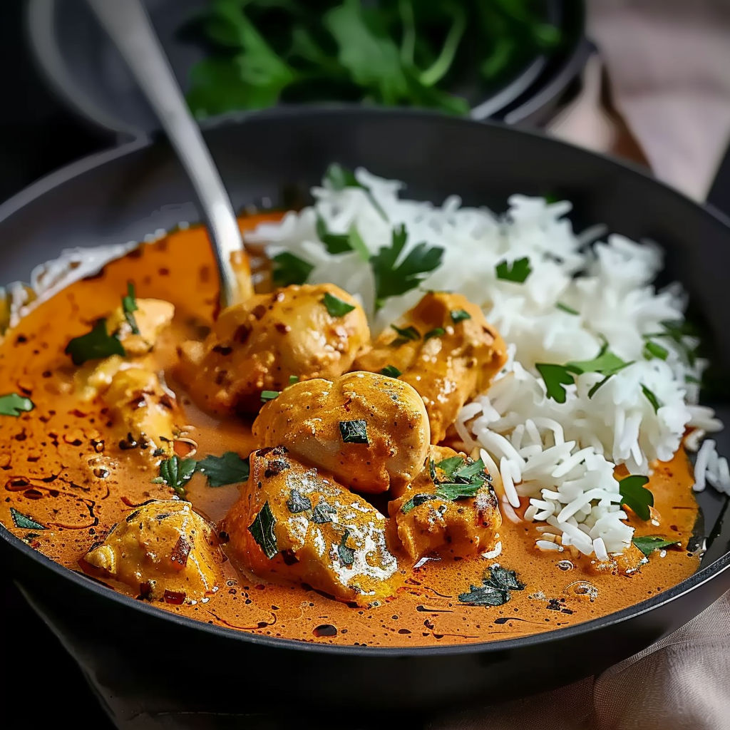 A bowl of food with rice and meat.