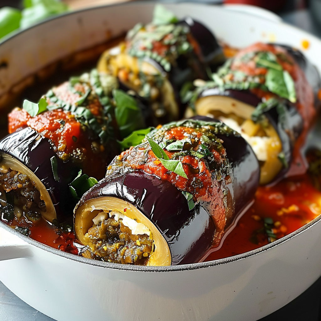 A pan of food with a green topping.