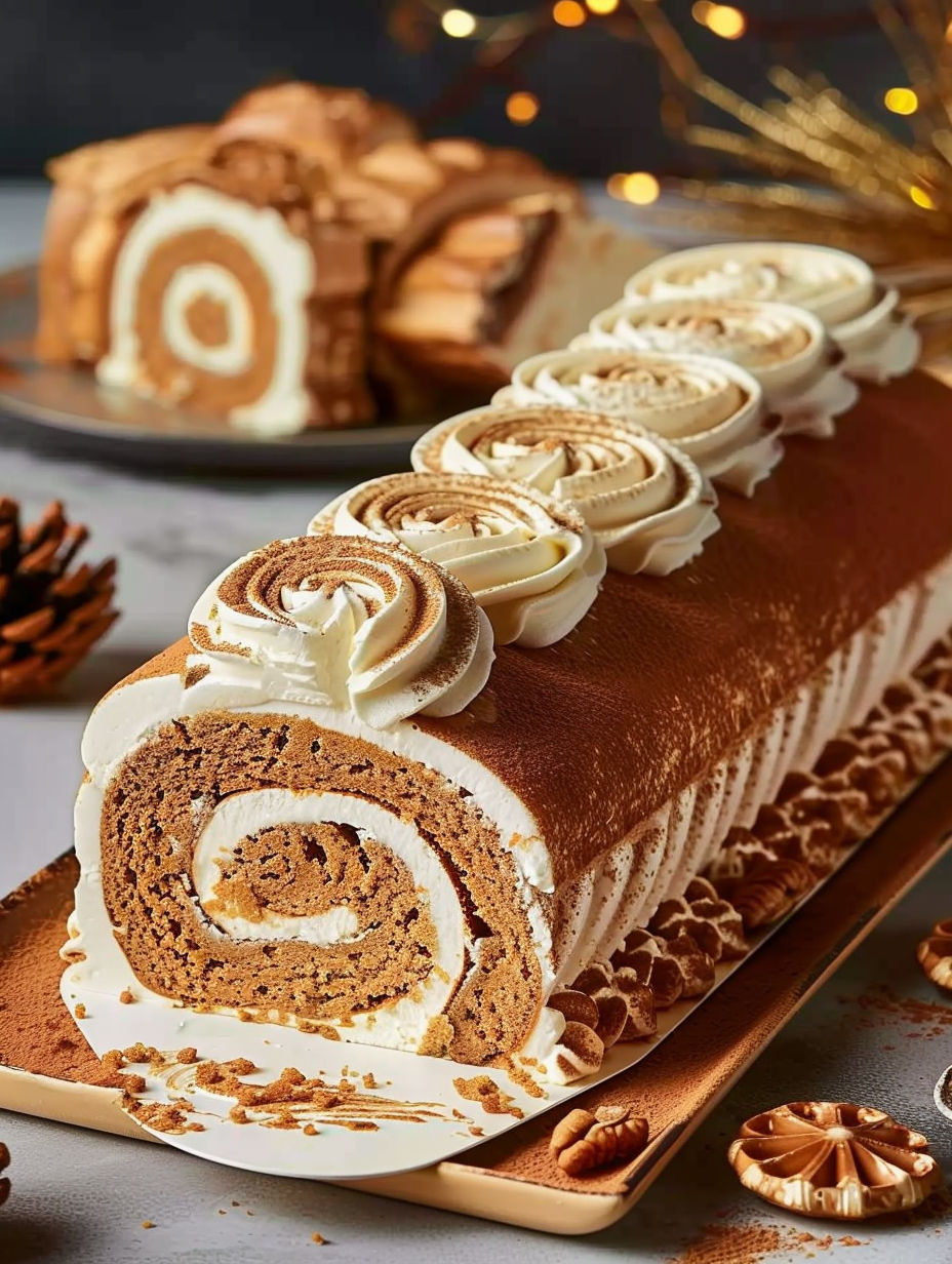 A cake with a spiral design on it.