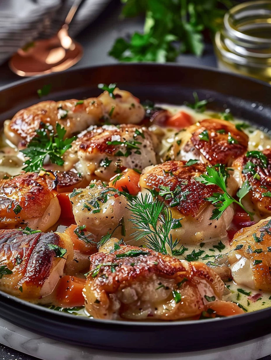 A pan of food with a variety of ingredients.