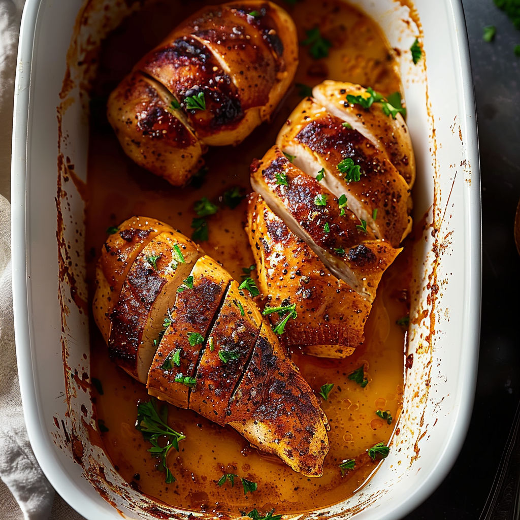 A dish of chicken with sauce.