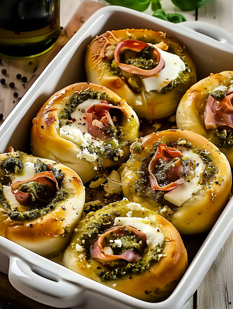 A white bowl filled with pizza rolls.