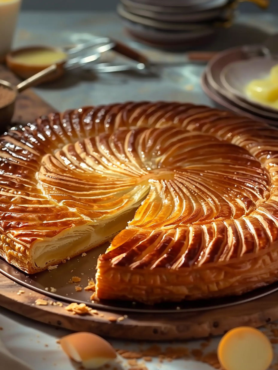 A slice of galette des rois.