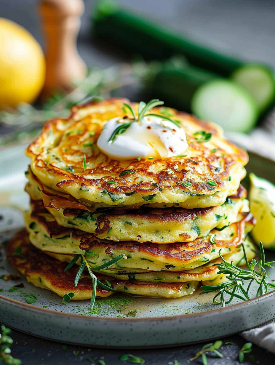 A stack of pancakes with a fried egg on top.