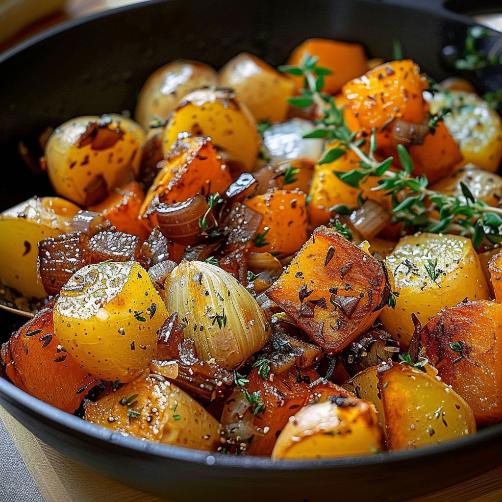 A bowl of food with onions and carrots.