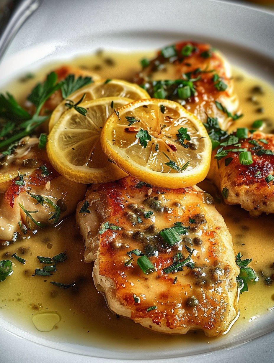 Chicken with lemon and capers.