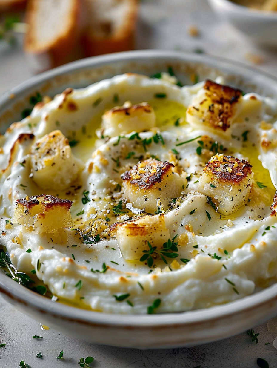 A bowl of brandade de morue facile maison.