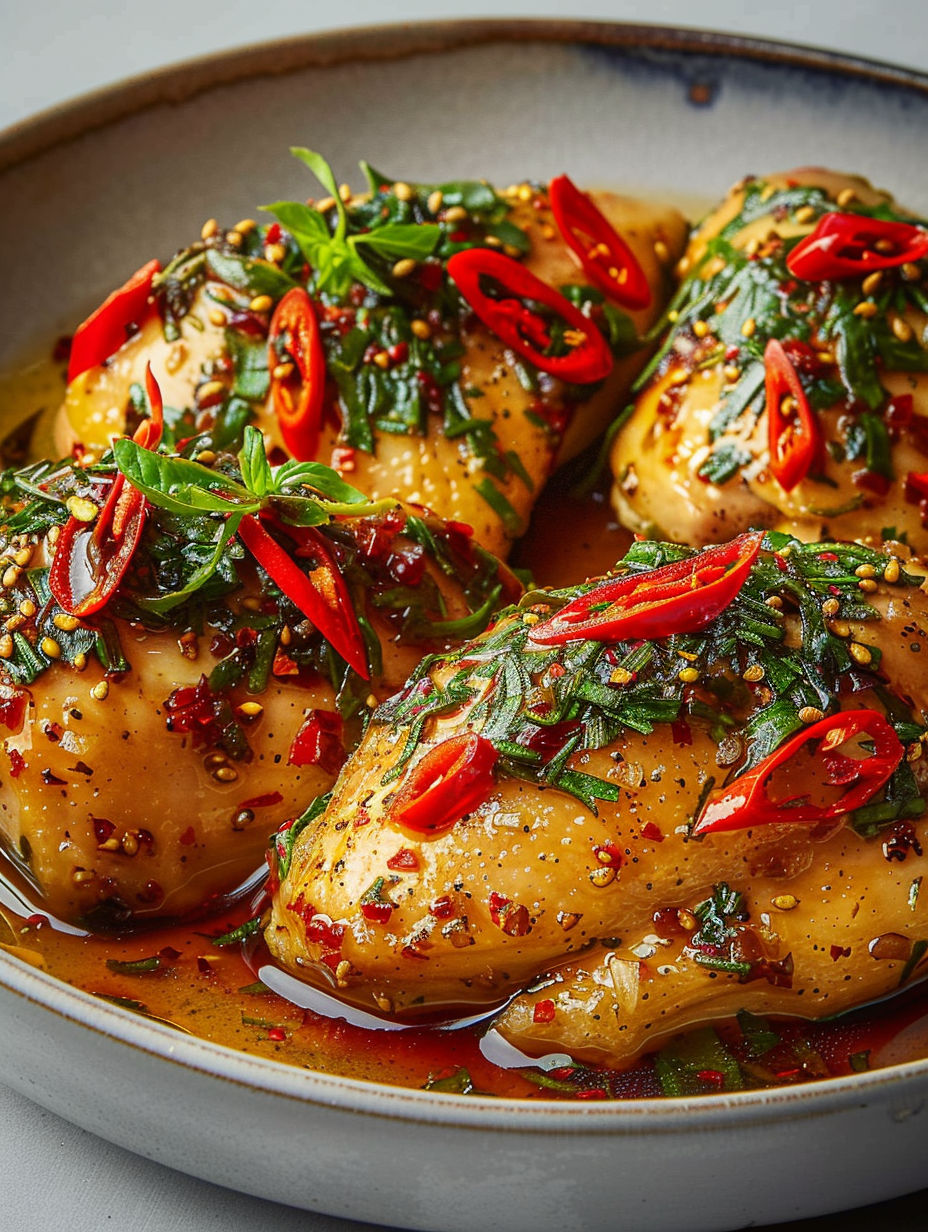 Chicken with spices on it.