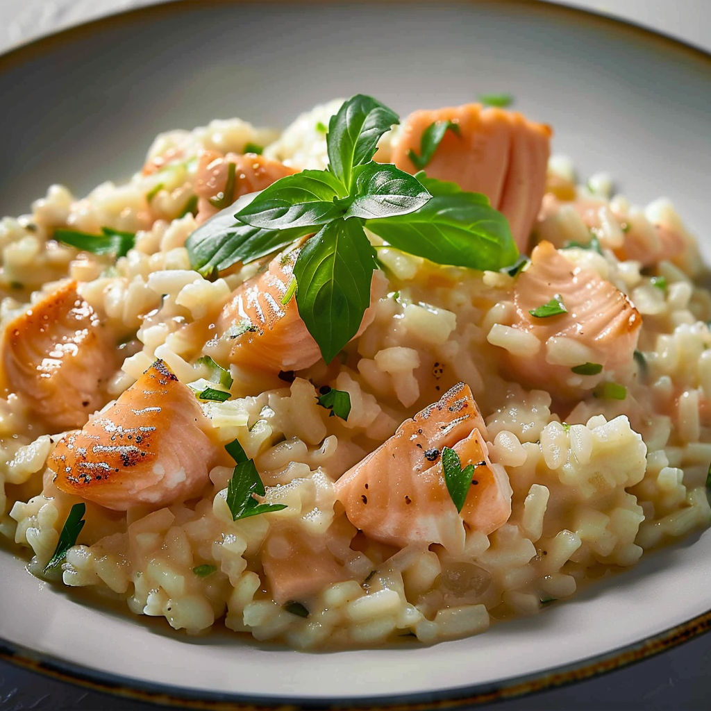 A plate of rice with fish on top.