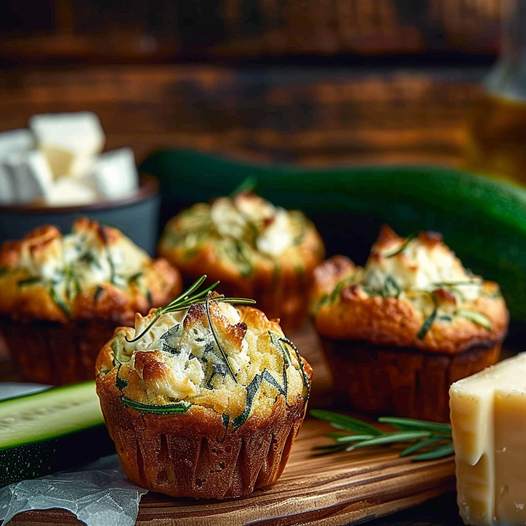 A plate of muffins with a slice of cucumber on the side.