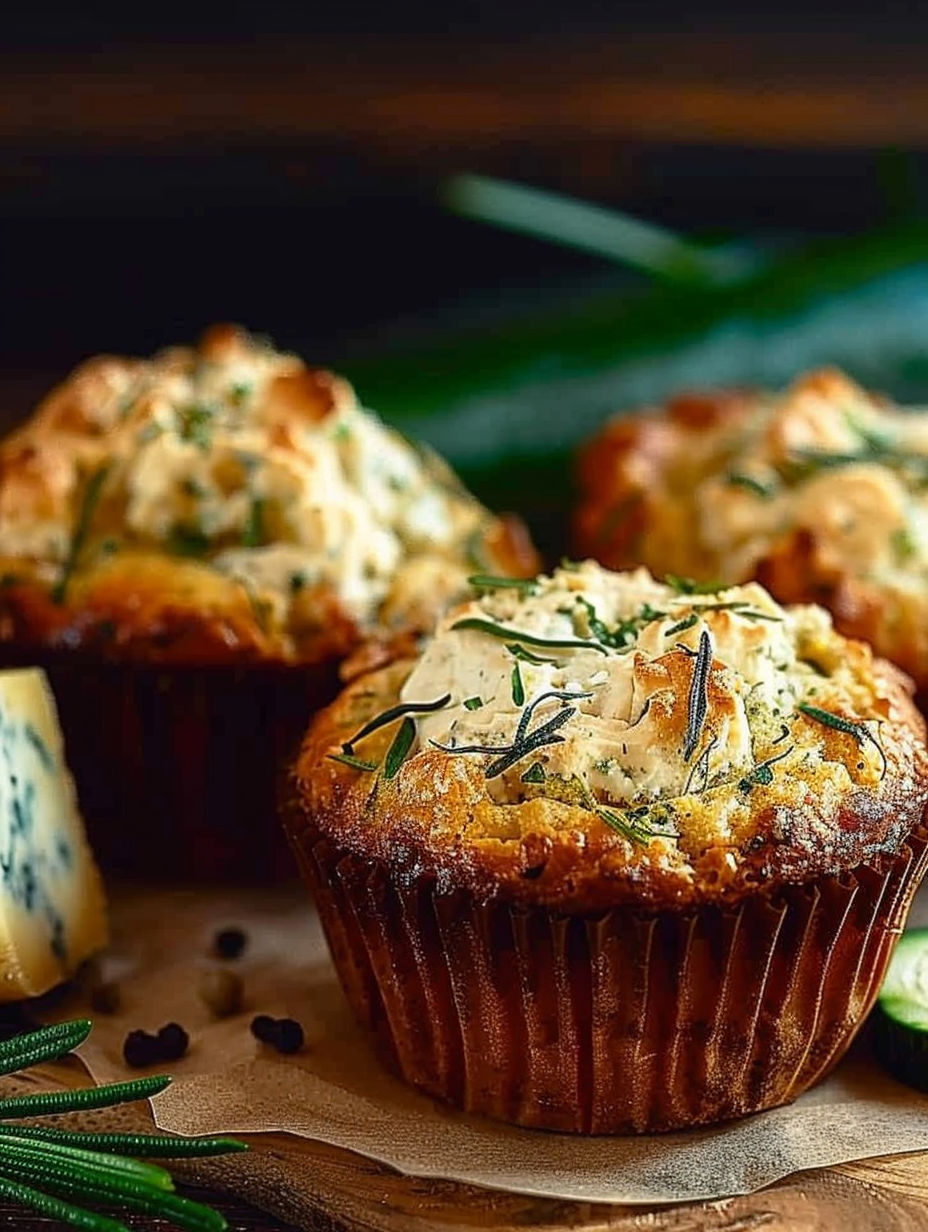 Muffins with cheese and herbs.