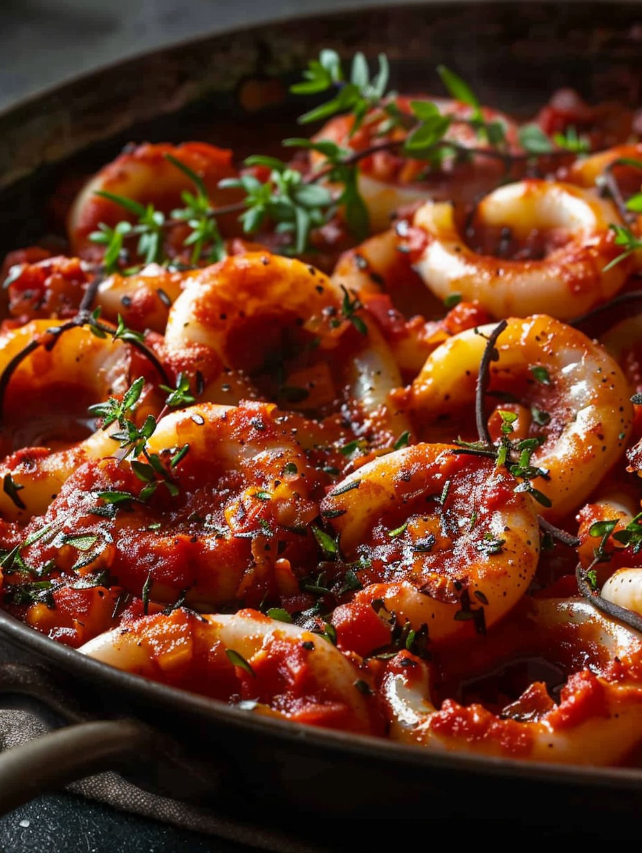 A pan of food with a variety of ingredients.