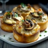 Recette Bouchées croustillantes aux champignons gratinés