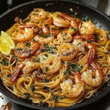 Spaghetti aux Crevettes et à l’Ail