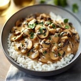 Stroganoff de Champignons & Riz Complet