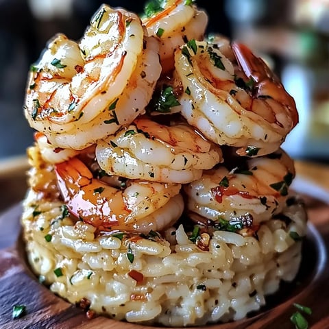 Crevettes sur Riz avec Sauce Ail