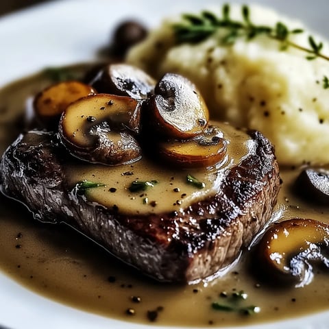 Steak avec Sauce aux Champignons