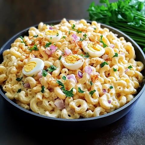 Salade crémeuse de pâtes et œufs