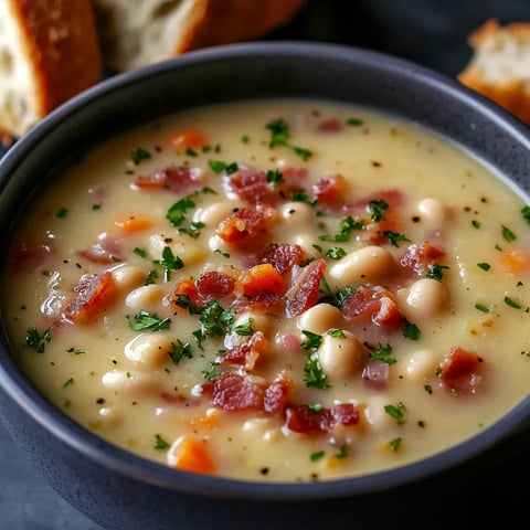 Soupe haricots et bacon