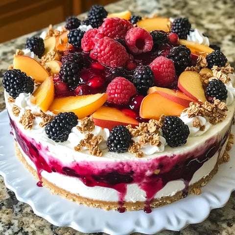 Cheesecake fruits d'été frais