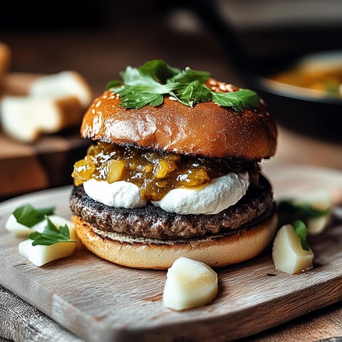 Burger Chèvre Chutney Poire