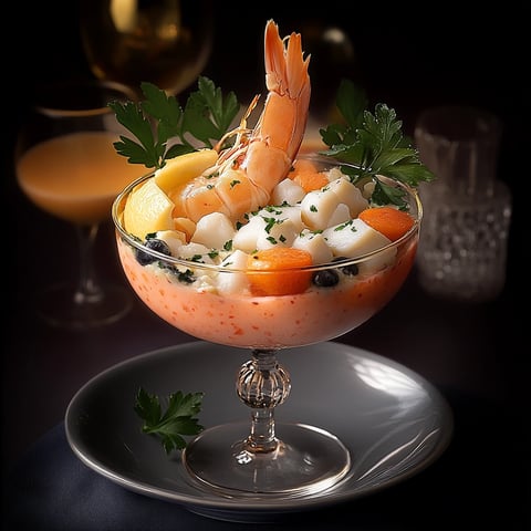 Cocktail fruits mer – entrée fraîche et gourmande