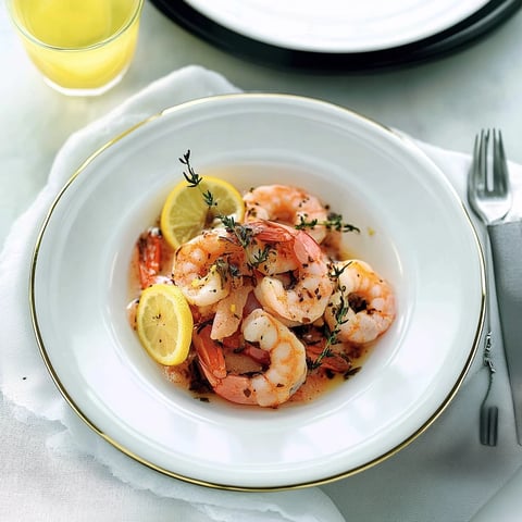 Crevettes ail et citron