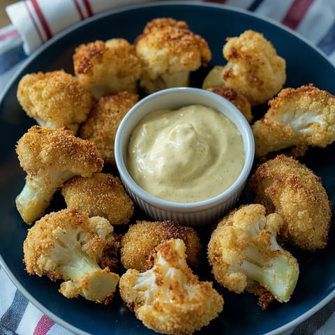 Blumenkohl croustillant au four avec dip au curry
