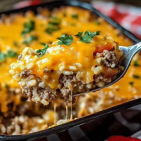 Casserole fromage viande riz